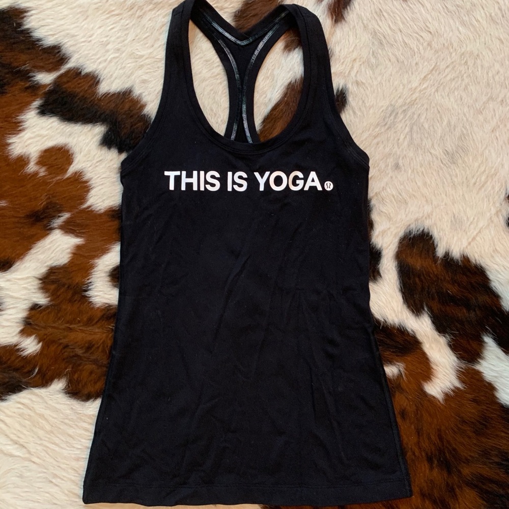 Lululemon “This is Yoga” CRB size 2 Black tank top